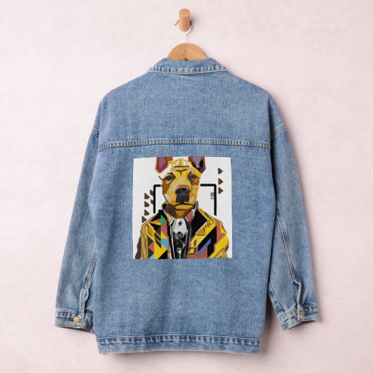 Hond die een pak draagt: digitale kunst denim jacket (Hangar)