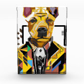 Hond die een pak draagt: digitale kunst fotoblokken (Voorkant)