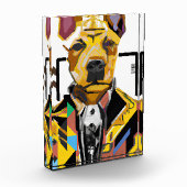 Hond die een pak draagt: digitale kunst fotoblokken (Links)