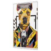 Hond die een pak draagt: digitale kunst klembord (Links)