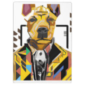 Hond die een pak draagt: digitale kunst klembord (Achterkant)