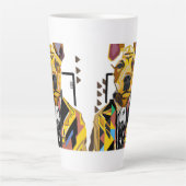 Hond die een pak draagt: digitale kunst latte mok (Voorkant)