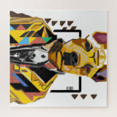 Hond die een pak draagt: digitale kunst legpuzzel (Horizontaal)