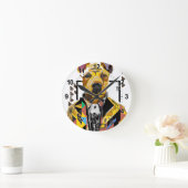 Hond die een pak draagt: digitale kunst ronde klok (Huis)