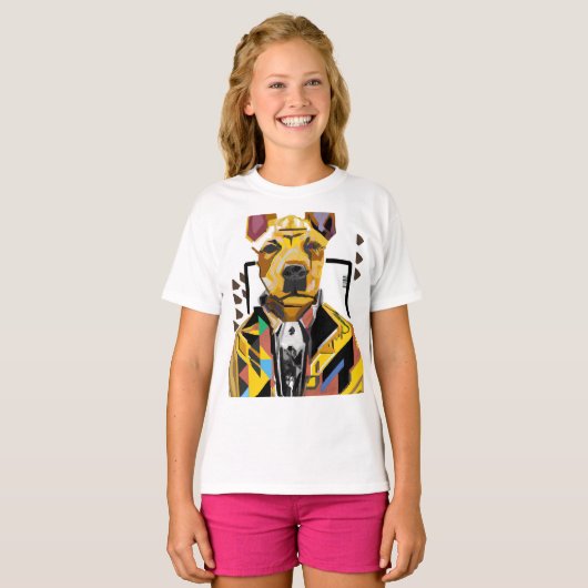Hond die een pak draagt: digitale kunst t-shirt (Voorkant volledig)