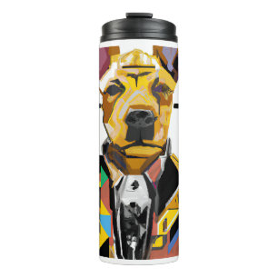 Hond die een pak draagt: digitale kunst thermosbeker