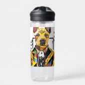 Hond die een pak draagt: digitale kunst waterfles (Voorkant)