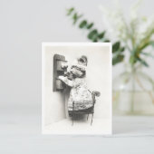  hond die een telefoongesprek voert Vreemd Briefkaart (Staand voorkant)