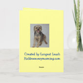 Hond die het Langste huis van de Leiband nemen Bedankkaart (Achterkant)