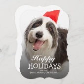 Hond die het pet van de Kerstman dragen Feestdagenkaart (Voorkant / Achterkant)