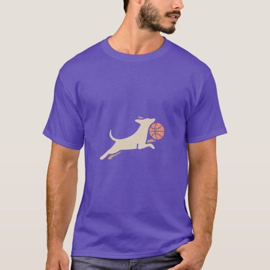 hond die hoepels schiet t-shirt (Voorkant)