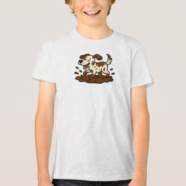 Hond die in de modder speelt Tri-Blend shirt