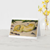 Hond die in de Sneeuw liggen - Franz Marc Kaart (Gele Bloem)