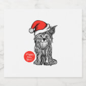 Hond die kerstmis Pet draagt Sparkling Wijnetiket (Enkel label)