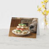 Hond die Kerstsnoepkoekjes Ruikt Kaart (Gele Bloem)