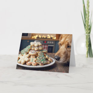 Hond die Kerstsnoepkoekjes Snuffelt Kaart