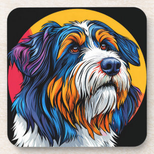 Hond die levendige creativiteit illustreert bier onderzetter