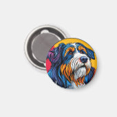 Hond die levendige creativiteit illustreert magneet (Voorkant / Achterkant)