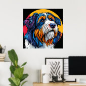 Hond die levendige creativiteit illustreert poster (Thuiskantoor)
