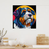 Hond die levendige creativiteit illustreert poster (Keuken)