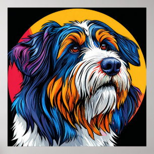 Hond die levendige creativiteit illustreert poster