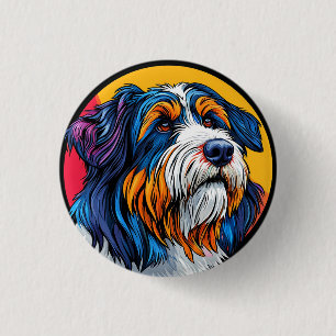 Hond die levendige creativiteit illustreert ronde button 3,2 cm