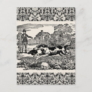 Hond die loopt - antieke huisdierkunst victoriaans briefkaart