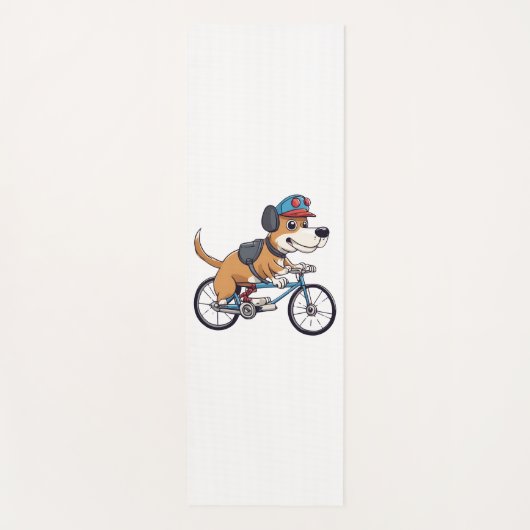 Hond die op de fiets rijdt yogamat (Voorkant)