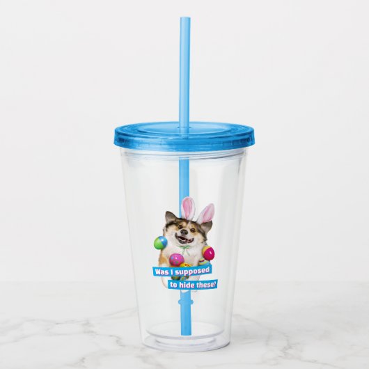 Hond die op Pasen eieren ligt Acryl Drinkbeker (Voorkant)