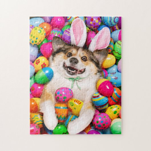 Hond die op Pasen eieren ligt Legpuzzel (Verticaal)