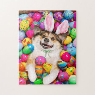 Hond die op Pasen eieren ligt Legpuzzel