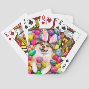 Hond die op Pasen eieren ligt Pokerkaarten