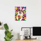 Hond die op Pasen eieren ligt Poster (Thuiskantoor)
