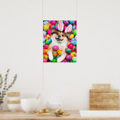 Hond die op Pasen eieren ligt Poster (Keuken)