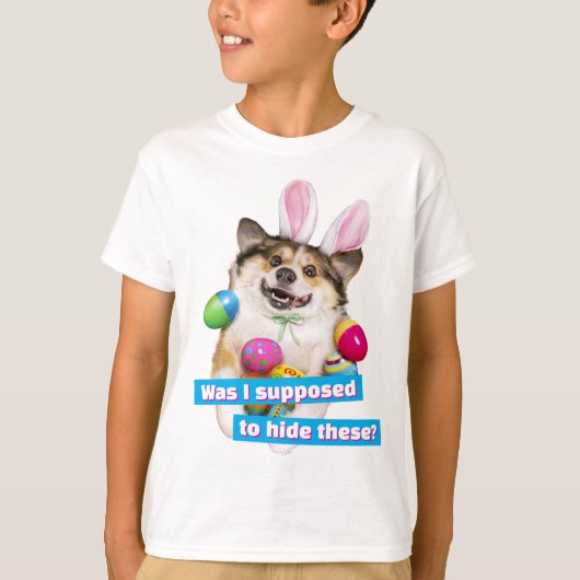 Hond die op Pasen eieren ligt T-shirt (Voorkant)