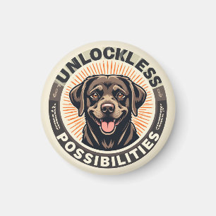 Hond die optimisme en eindeloze mogelijkheden symb magneet