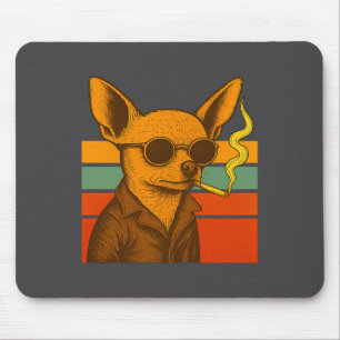 Hond die sigaret rookt Funny Chihuahua Premium Tri Muismat
