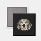 Hond die sigaret rookt grappige beagle meme magneet (Voorkant / Achterkant)