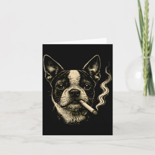 Hond die sigaret rookt grappige Boston Terrier mem Kaart