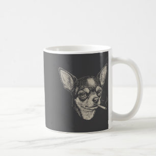 Hond die sigaret rookt Grappige Chihuahua Meme Koffiemok