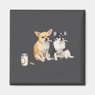 Hond die sigaret rookt Grappige Chihuahua Meme Magneet