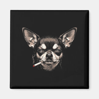 Hond die sigaret rookt Grappige Chihuahua Meme Man Magneet
