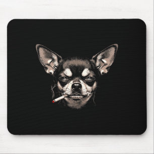 Hond die sigaret rookt Grappige Chihuahua Meme Man Muismat