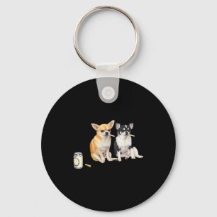 Hond die sigaret rookt Grappige Chihuahua Meme  Sleutelhanger