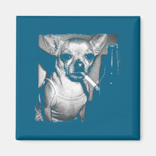 Hond die sigaret rookt Grappige Chihuahua Meme Vin Magneet