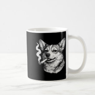 Hond die sigaret rookt grappige corgi meme vaderda koffiemok