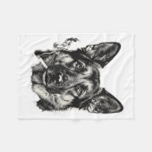 Hond die sigaret rookt grappige Duitse herder meme Fleece Deken (Voorkant (Horizontaal))