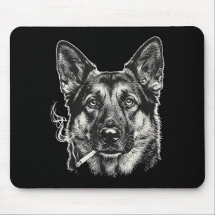 Hond die sigaret rookt grappige Duitse herder meme Muismat