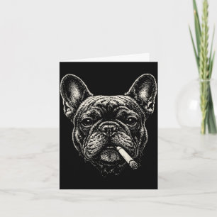 Hond die sigaret rookt grappige Franse buldog meme Kaart