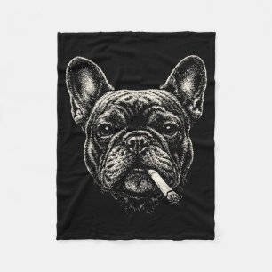 Hond die sigaret rookt grappige franse bulldog mem fleece deken